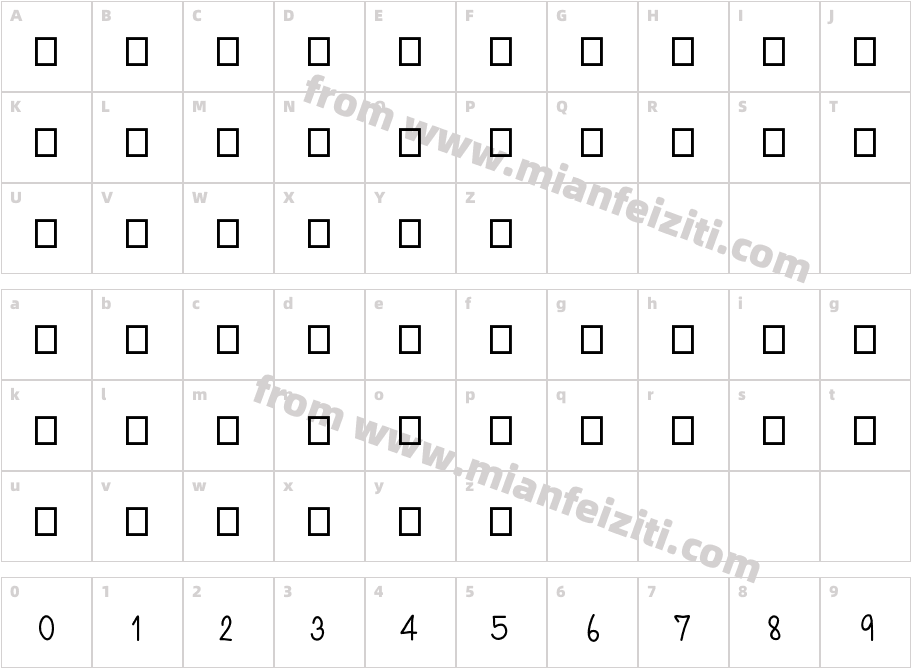 WH pp字体映射图