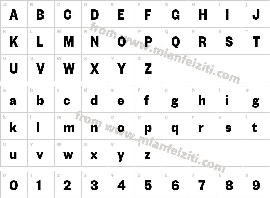 Test Founders Grotesk Condensed Bold字体映射图