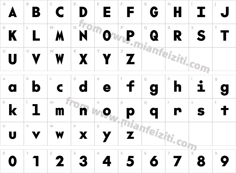 Test The Future Mono Black字体映射图