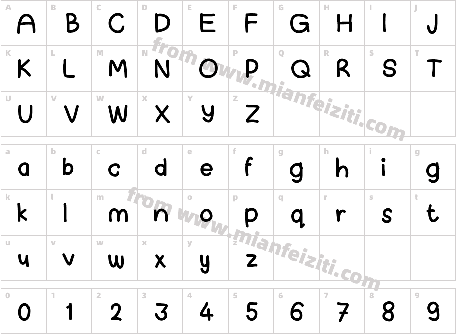anantties字体映射图