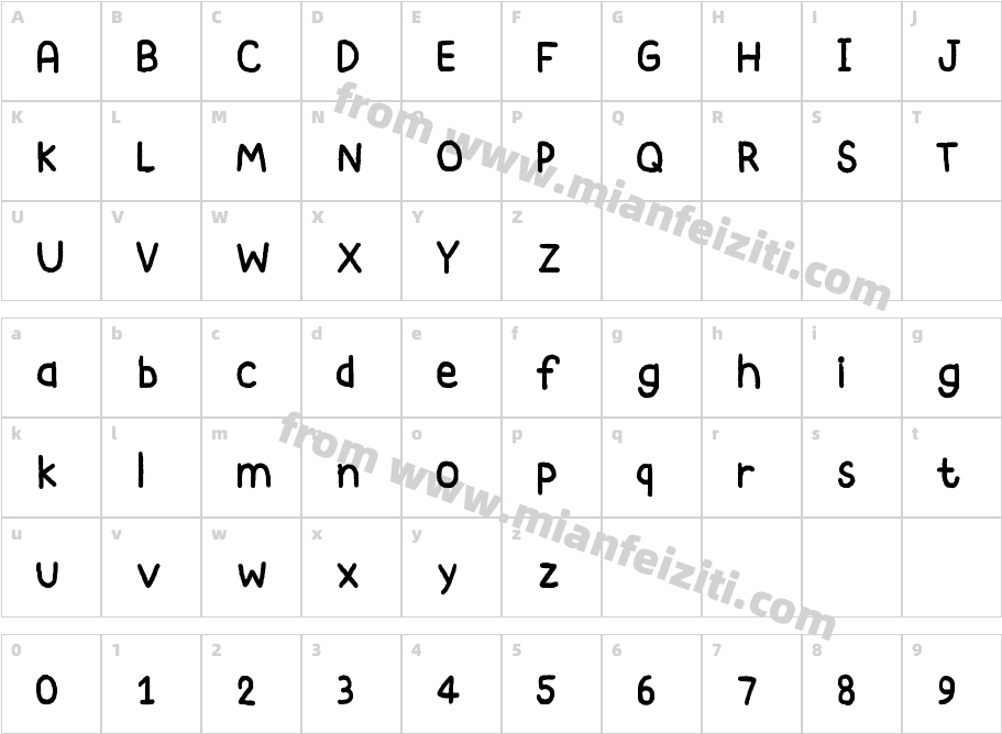 babyG2字体映射图