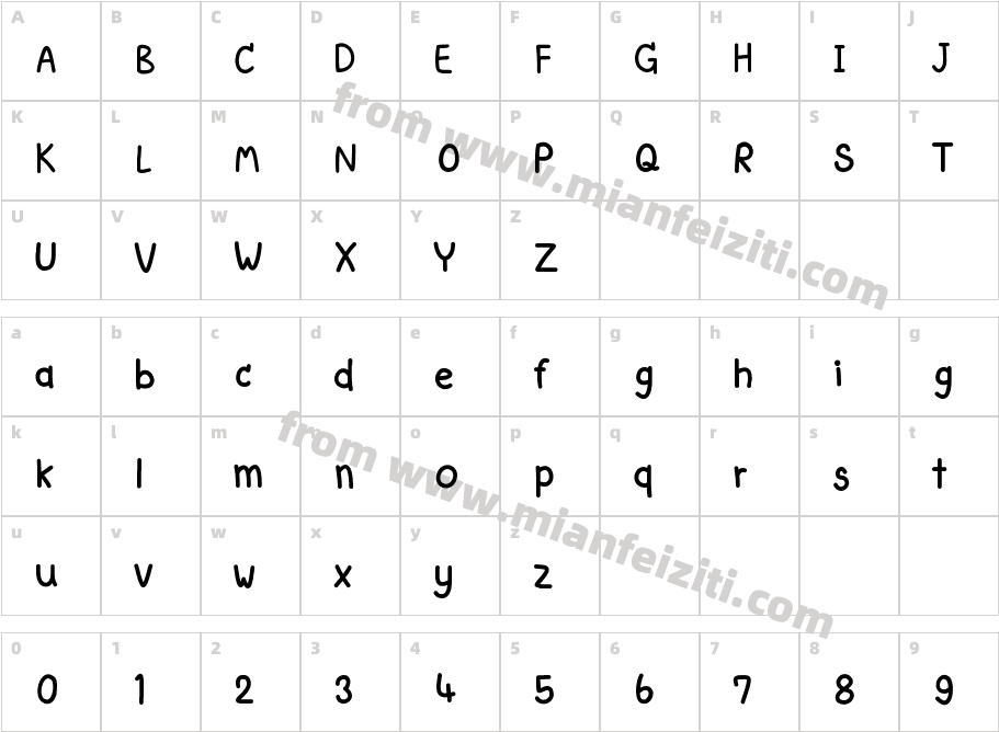 babygommy字体映射图