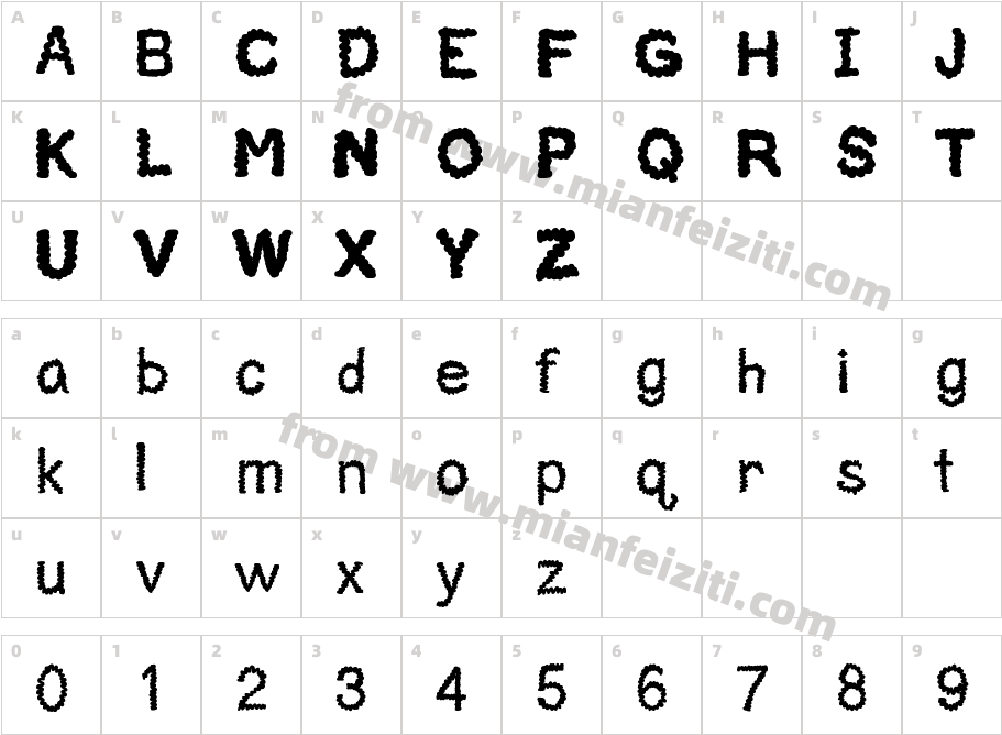 coiled字体映射图