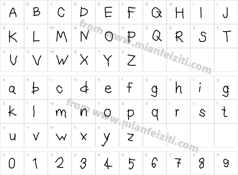 coolkids字体映射图