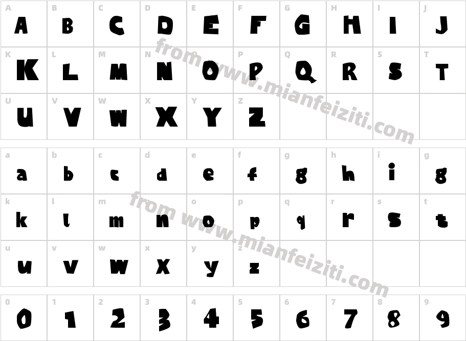 craftana字体映射图