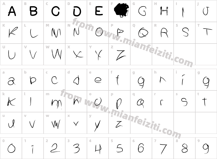 crazed字体映射图