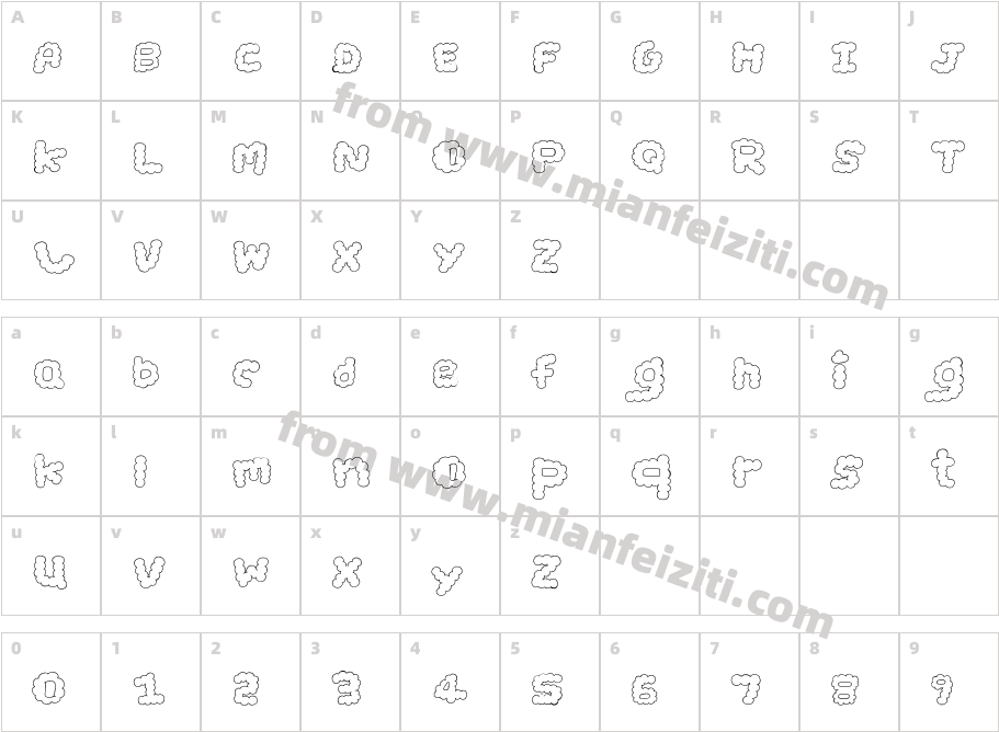 cream cheese字体映射图