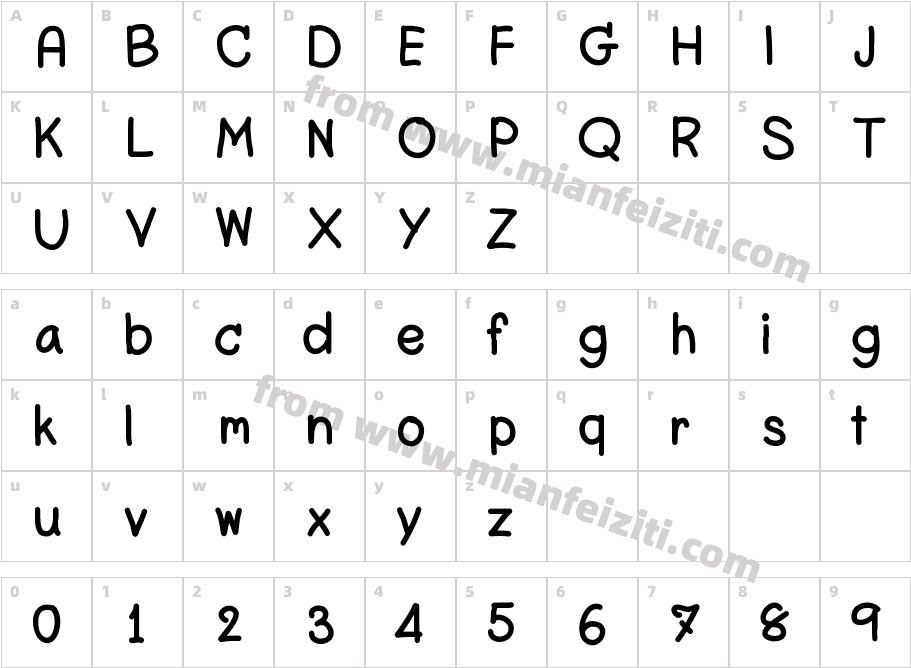 creamfont字体映射图