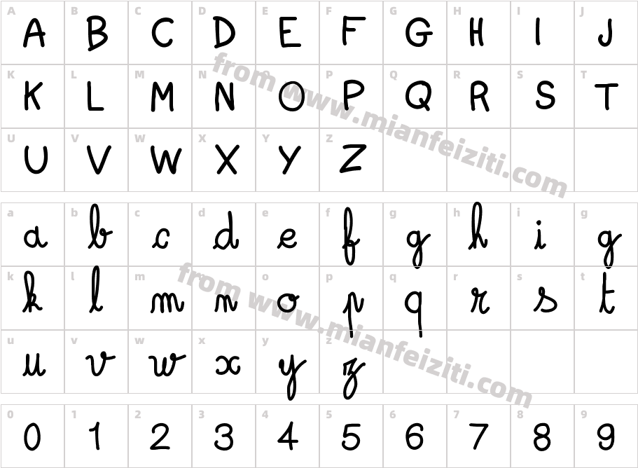 criturerondeperso字体映射图