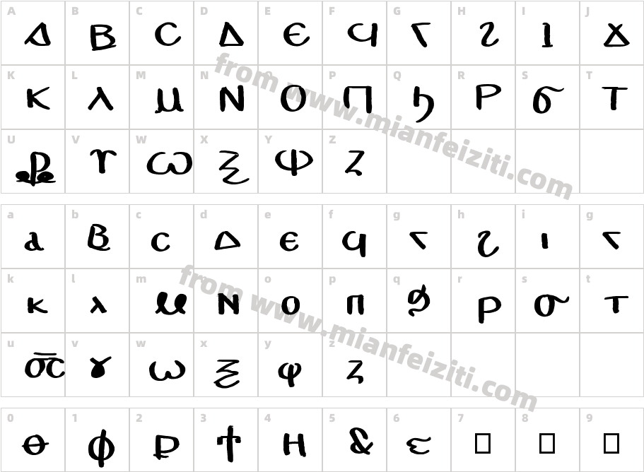 cs kopto字体映射图