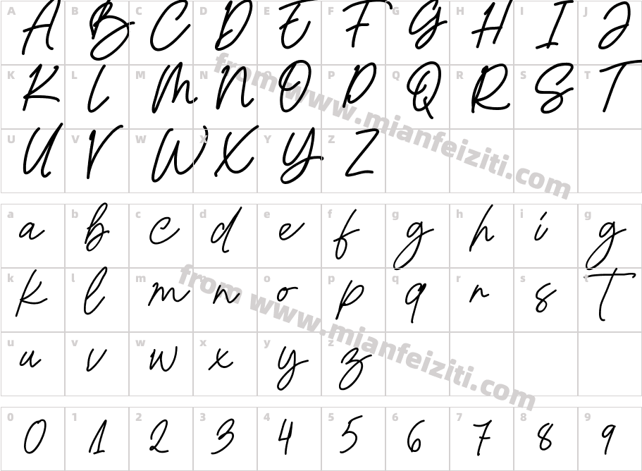 cuatroh字体映射图