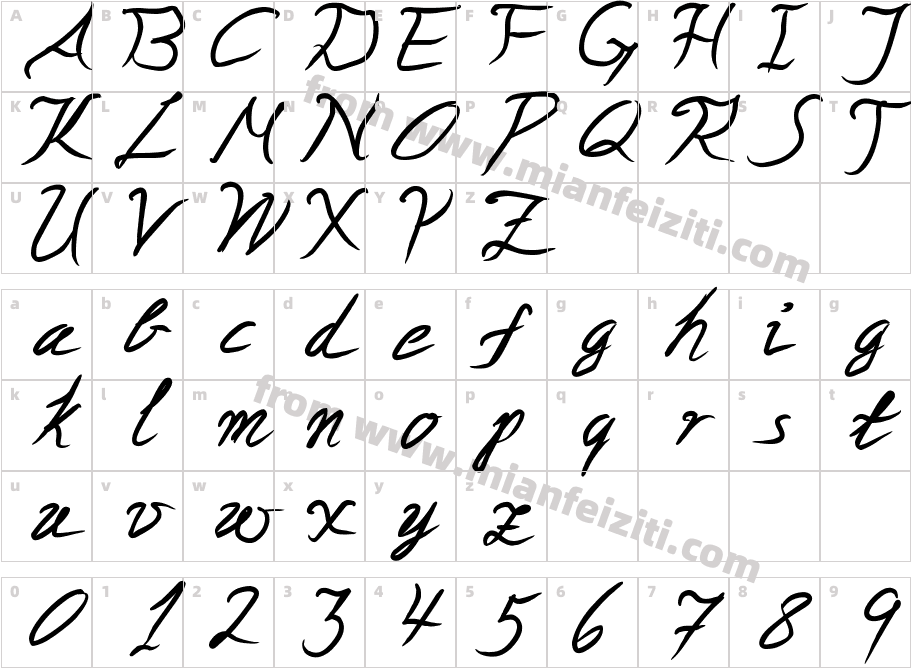 curiouslycursive字体映射图