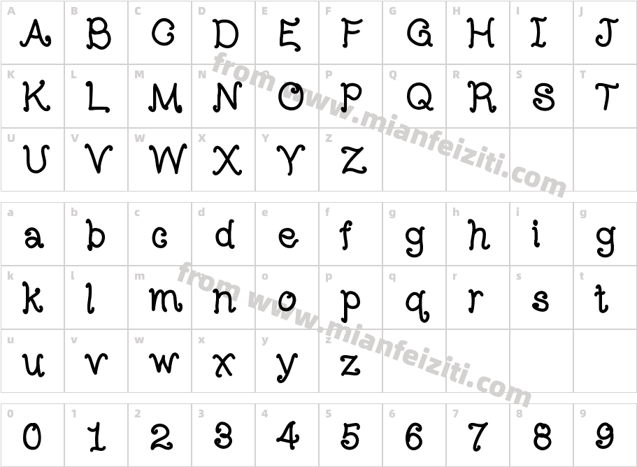curlyq字体映射图