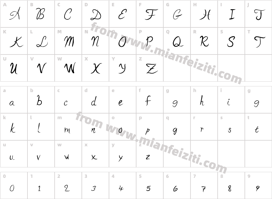 cursivelettersckl字体映射图