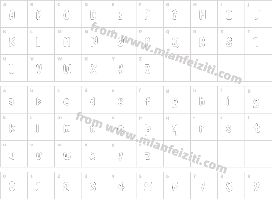 custard字体映射图
