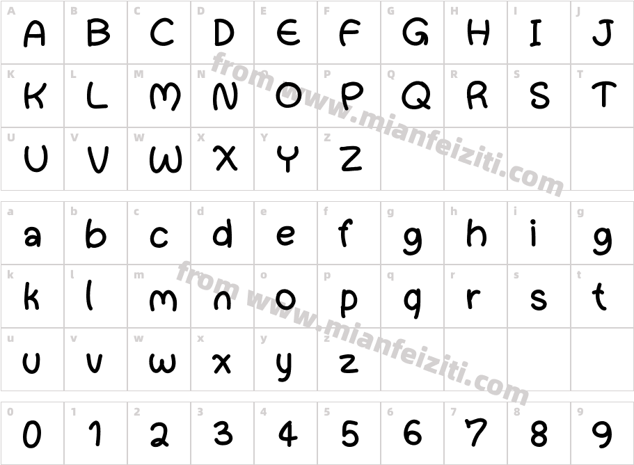 cute for selling2字体映射图