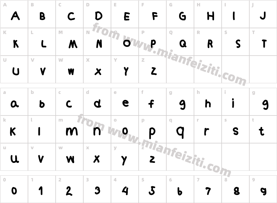 cute pie字体映射图