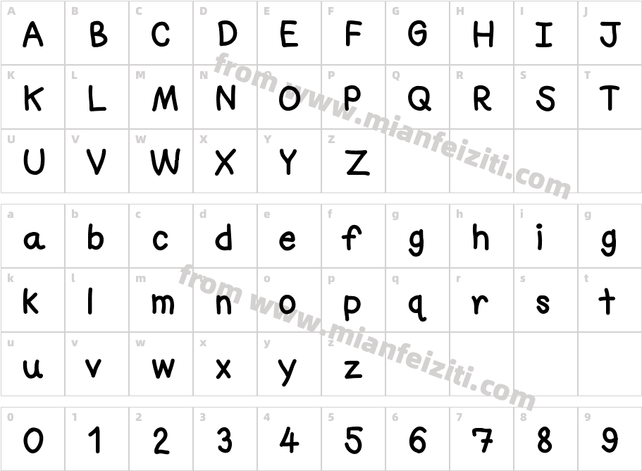 cutebutterfly字体映射图