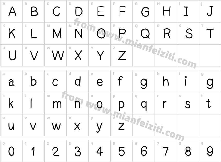 cuterfront字体映射图