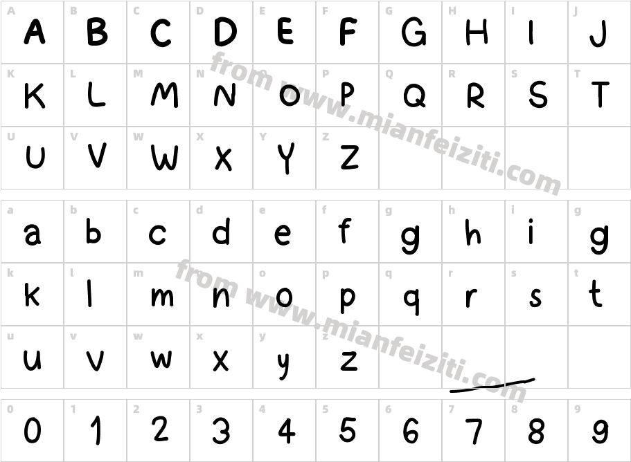 cutisstuffont1字体映射图