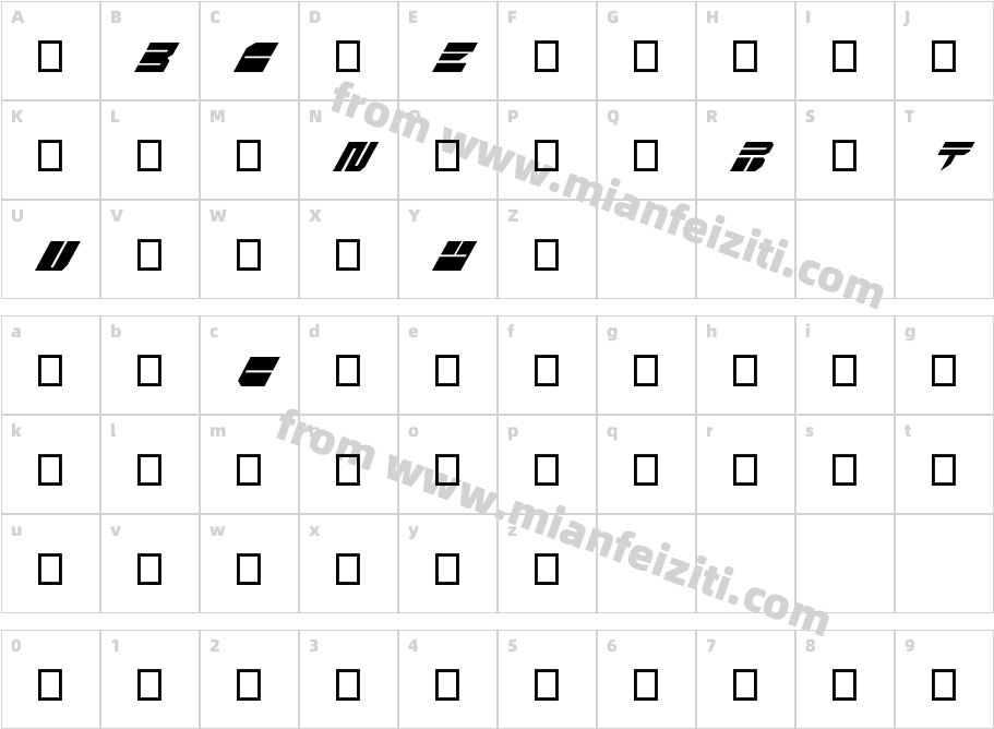 cy字体映射图