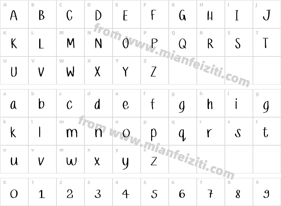 cykbrush2字体映射图