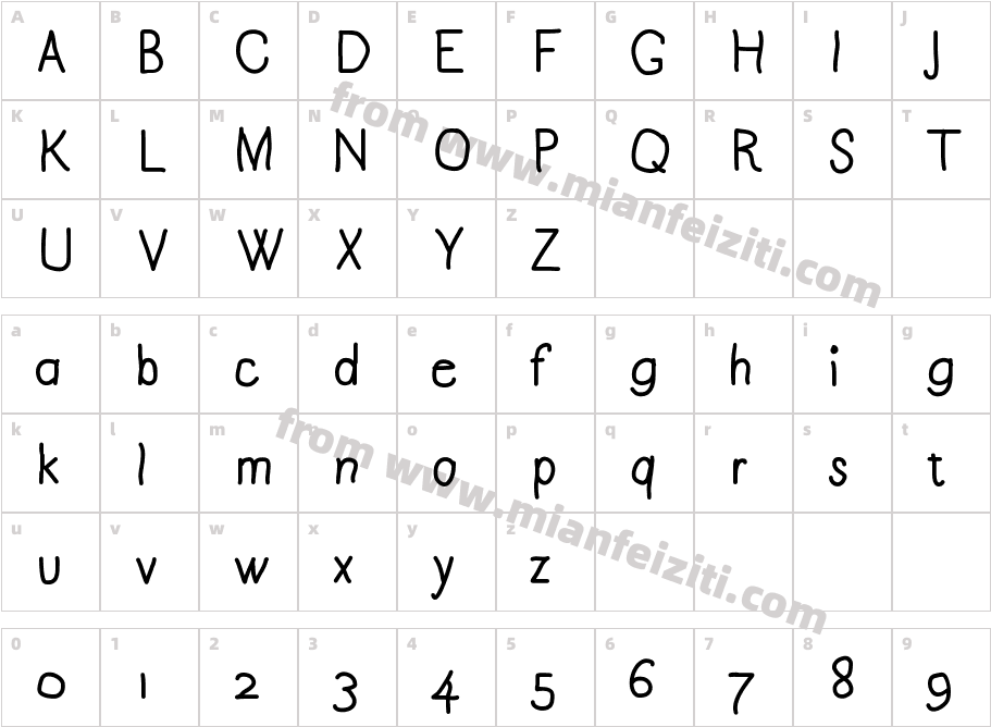cyrillic字体映射图