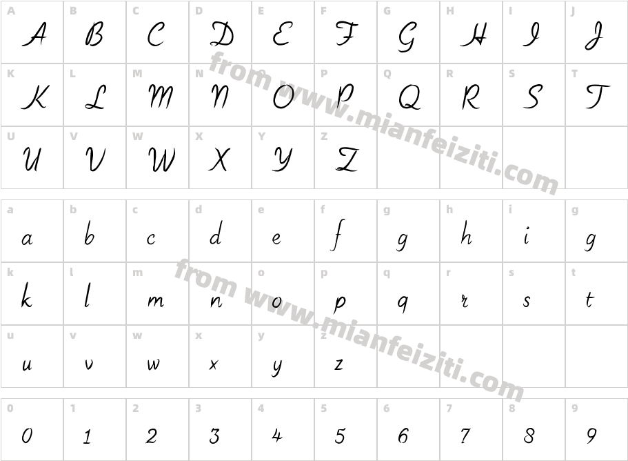 davidoff Hand字体映射图