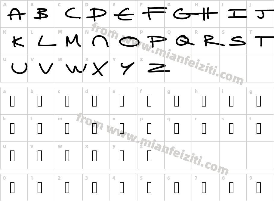 designerfont1字体映射图