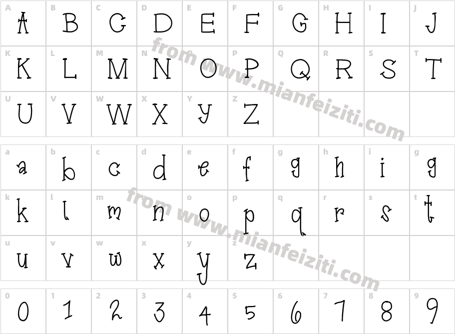 doorhanger字体映射图