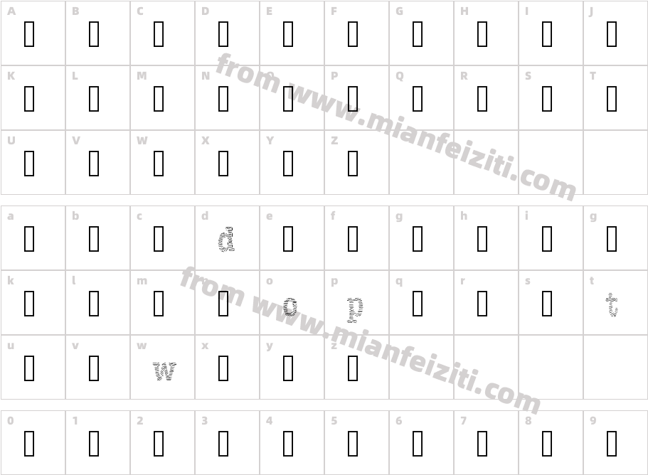dowoplines字体映射图