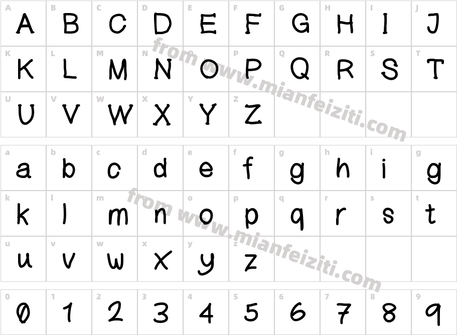 drawn Helvetica字体映射图