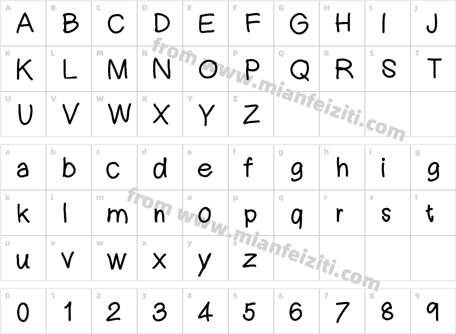 dreamywriting字体映射图