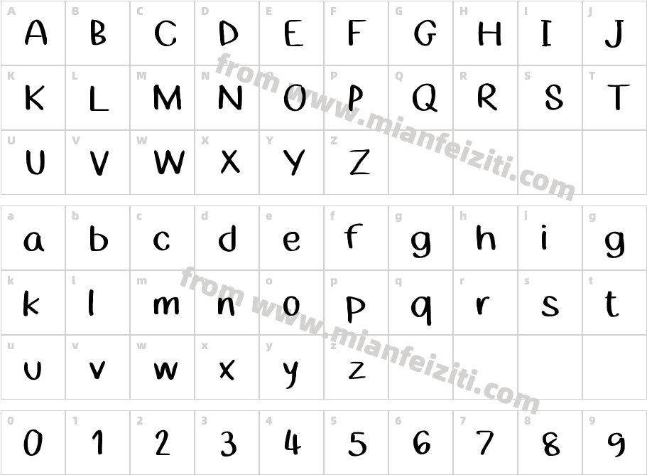 faifaii2字体映射图