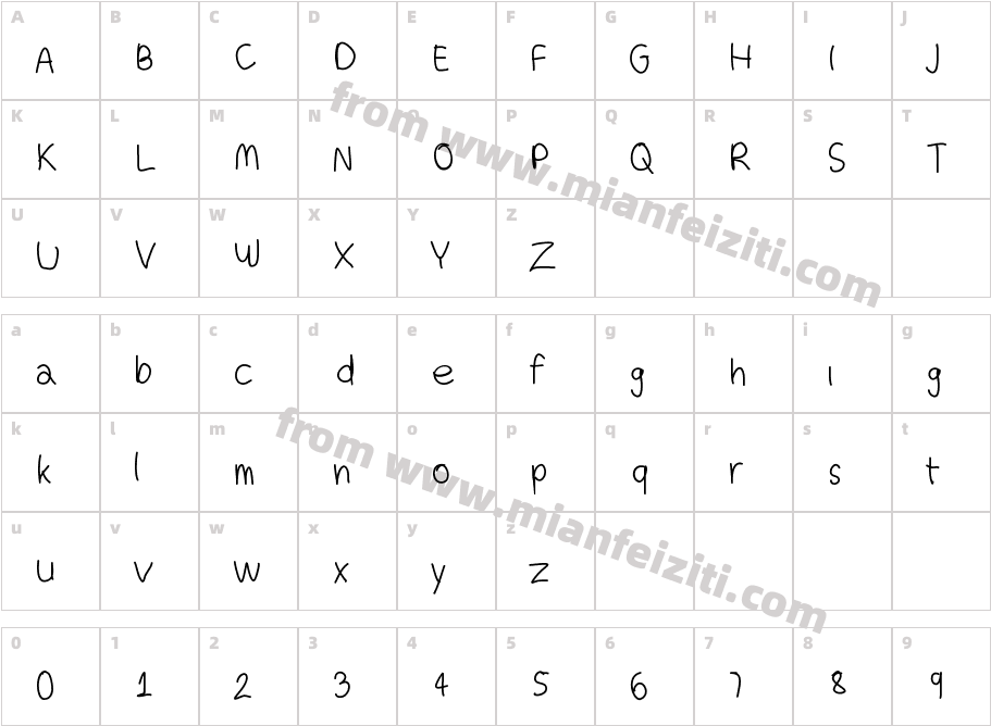 farsai字体映射图