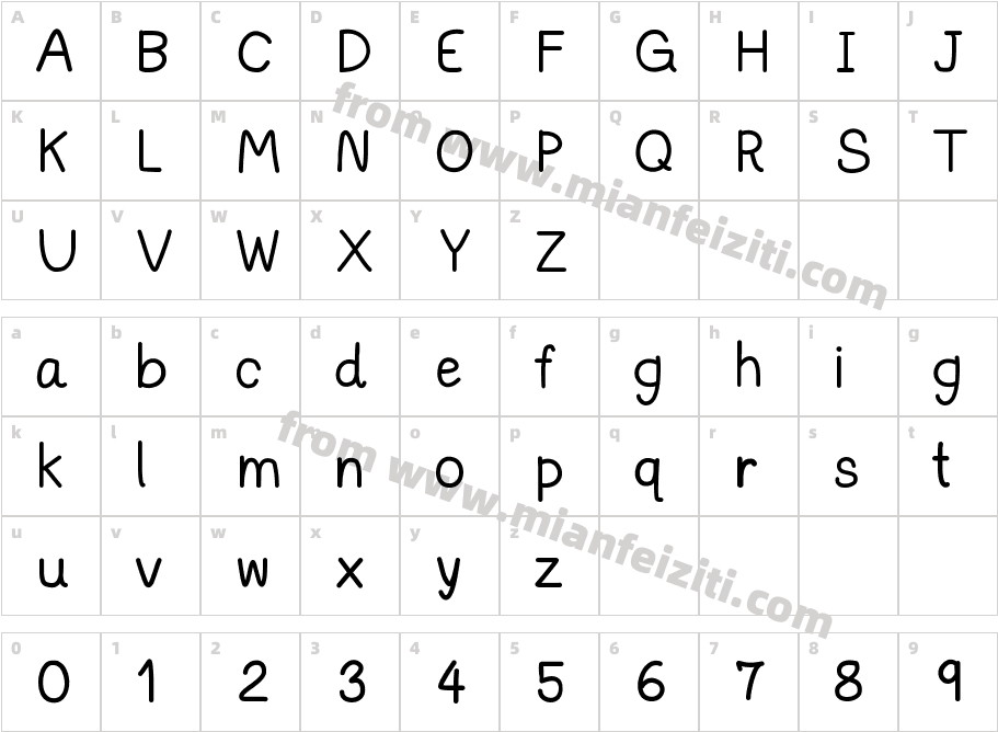 flimgunfont字体映射图