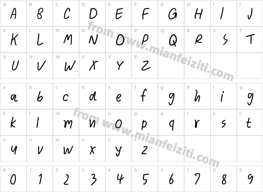 fluffy smile字体映射图