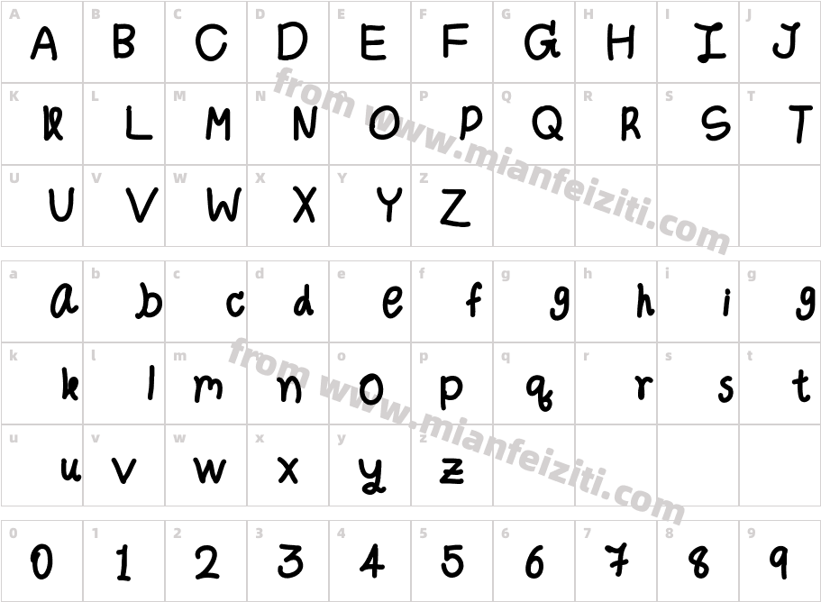 font jibber字体映射图
