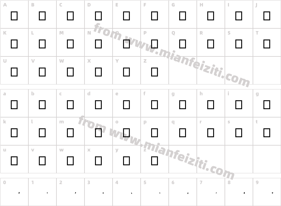 font0123456789字体映射图