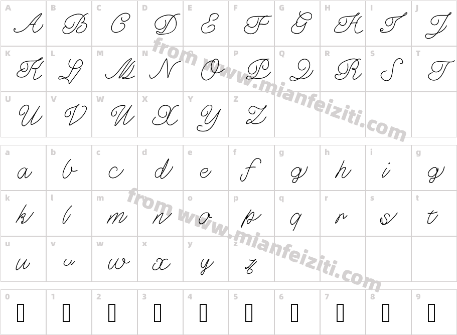 font1995字体映射图