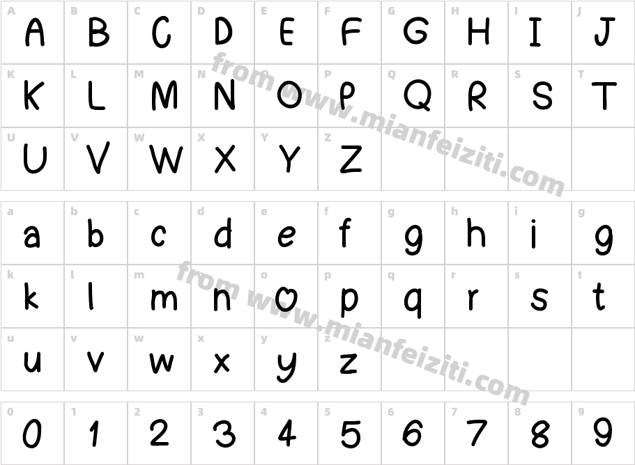 font1kaa字体映射图
