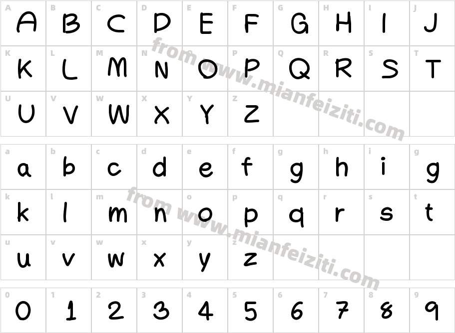 font22字体映射图