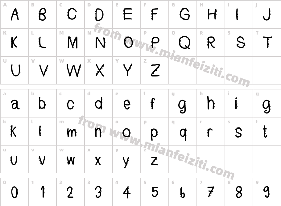 fontbebombom字体映射图