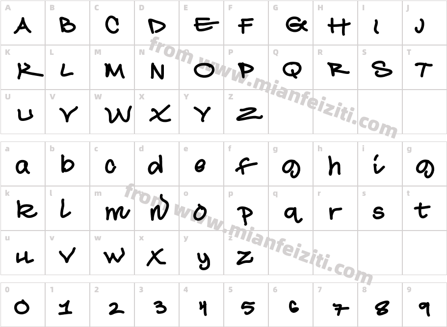 forreal字体映射图