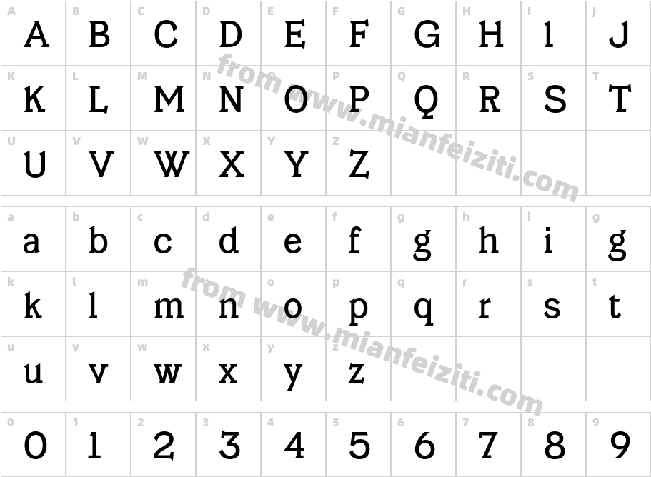 403 Fulgers Regular字体映射图