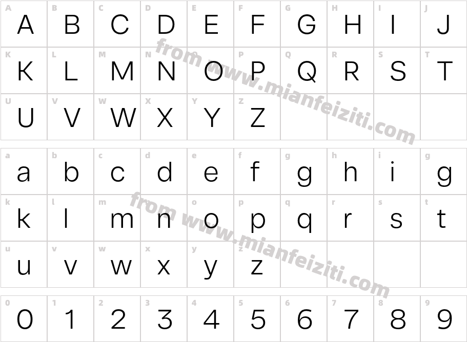 Astra Light字体映射图