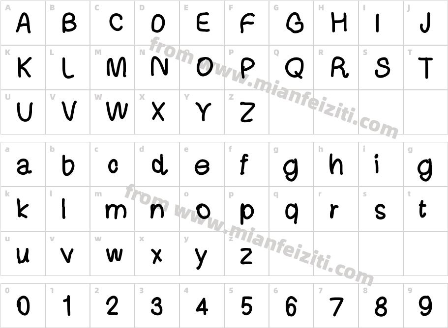 happybaby字体映射图