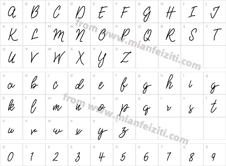hotandlazy字体映射图