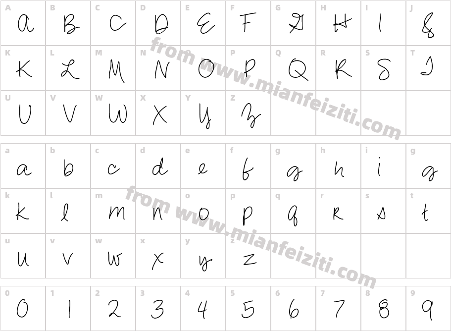 jenascript字体映射图