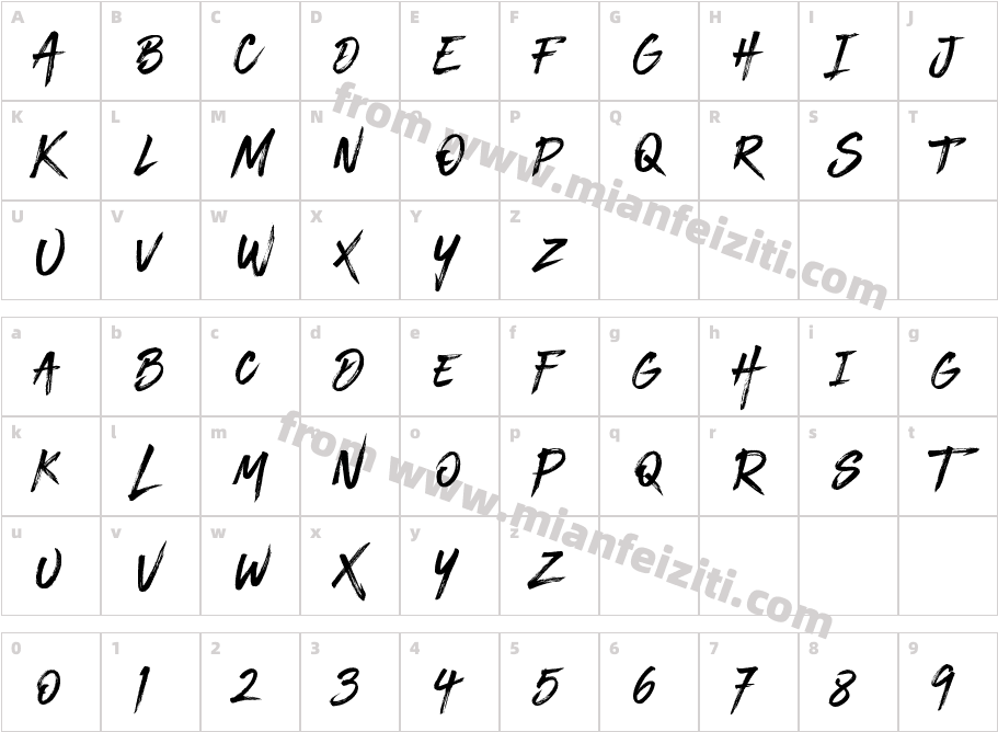 BLACKHAWK字体映射图